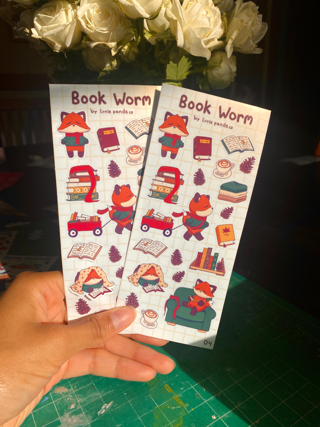 Book Worm Sticker Sheet