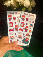 Book Worm Sticker Sheet