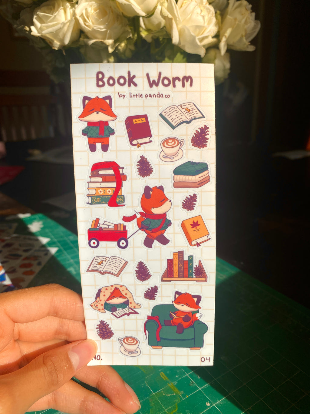 Book Worm Sticker Sheet
