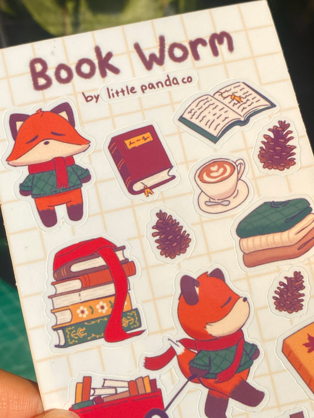 Book Worm Sticker Sheet